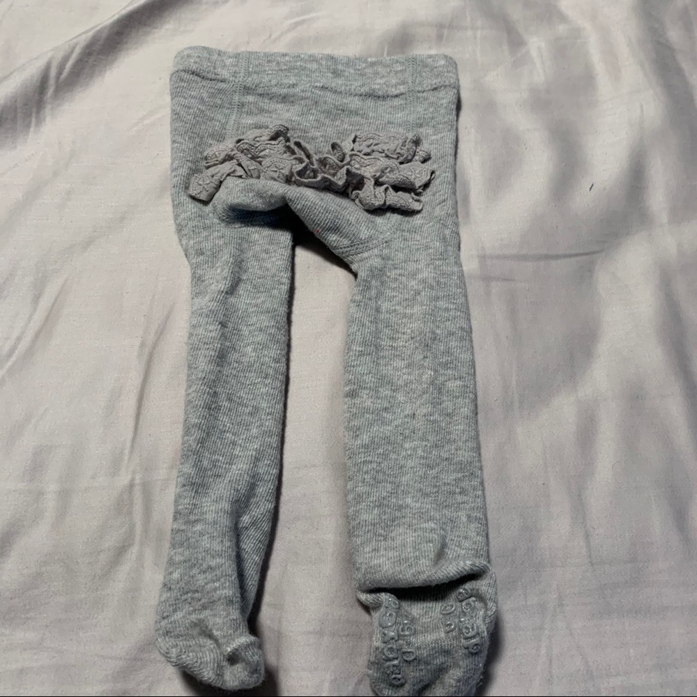 Gap Grey Ruffle Bottom Tights